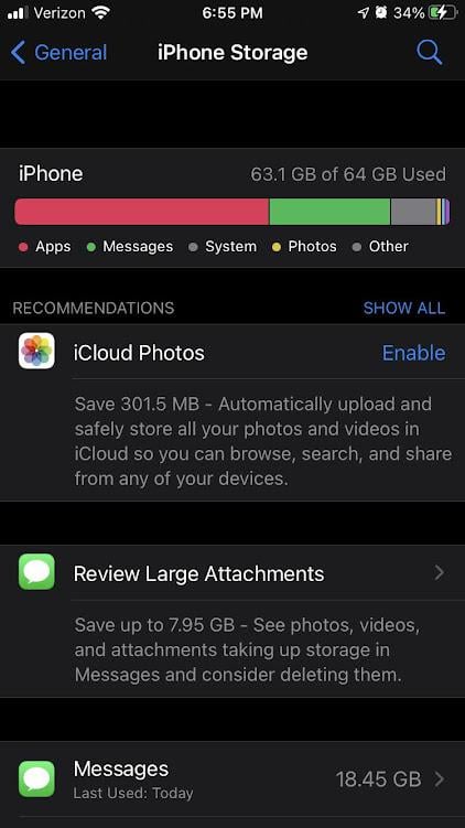 Why is Iphone Storage Full When I Have Icloud